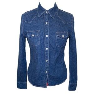 Levi’s Vintage Red Tab Western Rhinestone Jean Jacket Blue Medium Long Sleeve